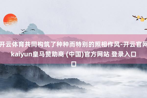 开云体育共同构筑了种种而特别的照相作风-开云官网kaiyun皇马赞助商 (中国)官方网站 登录入口